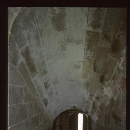 Plounévez-Lochrist. - Château de Maillé : tour Renaissance intérieur, escalier.