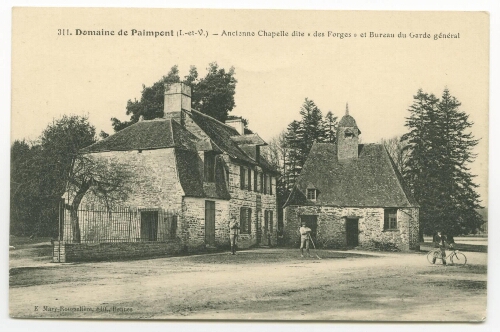 Domaine de Paimpont (I.-et-V.) - Ancienne Chapelle dite"des Forges"et Bureau du Garde général.