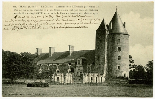 Blain.- Le logis du roi et la tour du connétable du château.