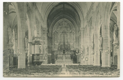 FOUGERES - Intérieur de l'Eglise Saint-Léonard.