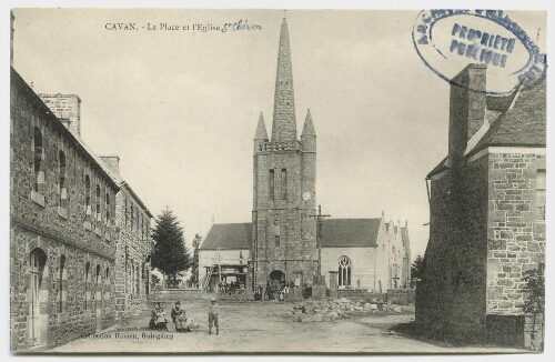 Eglise de Cavan (C.-du-N.). - Ardoisières