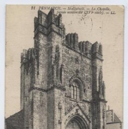 PENMARCH.- St-Guénolé.- La Chapelle, façade occidentale (XVIe siècle).