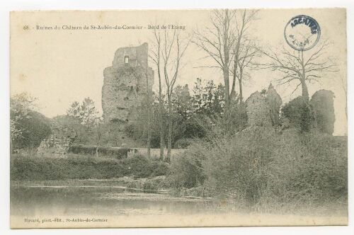 Ruines du Château de Saint-Aubin-du-Cormier - Bord de l'Etang.