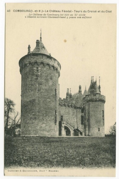 COMBOURG (I.-et-V.) - Le Château Féodal - Tours du Croisé et du Chat.