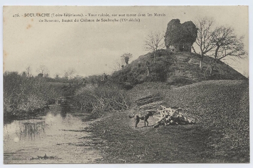 SOULVACHE (Loire-Inférieure). - Tour ruinée, sur une motte dans les Marais du Semnon