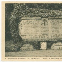 Environs de Fougères - LE CHATELLIER (I.-et-V.) - Monuments aux Morts des deux Grandes Guerres.