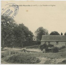 Andouillé-Neuville(I.-et-V.). Le moulin et l'église.