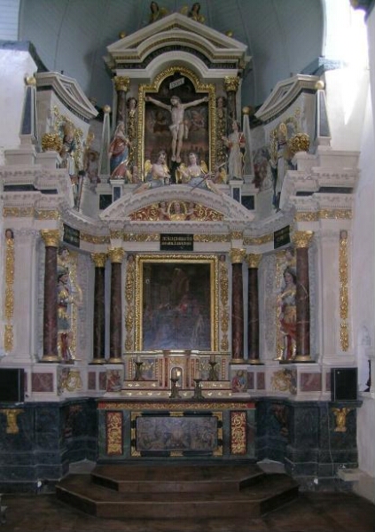Retable de l'autel principal de l'église Saint-Abdon et Saint-Sennen