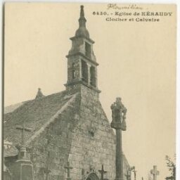 Eglise de KERAUDY Clocher et Calvaire