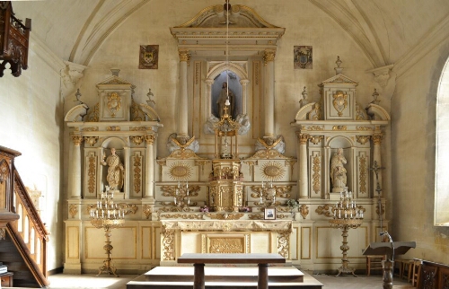 Retable de l'autel principal de l'église Saint-Etienne et Saint-Hubert