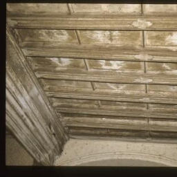 Noyal-sur-Vilaine. - Château du Bois Orcan : maison, manoir, château, chambre seigneuriale, plafond, poutres.