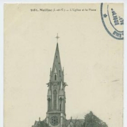 Meillac (I.-et-V.) - L'Eglise et la Place.