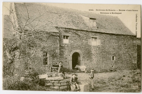 Environs de Gourin - Entrée d'une ferme bretonne à Kerbiquet.
