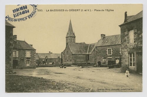 Bazouge-du-Désert (la) (I.-et-V.). Place de l'église