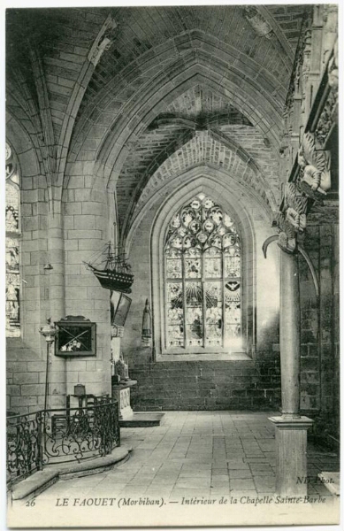 LE FAOUET (Morbihan). - Intérieur de la Chapelle Sainte-Barbe.