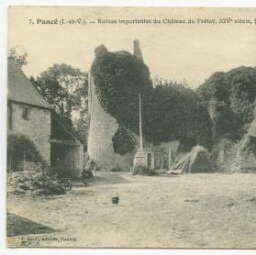 Pancé (I.-et-V.). - Ruines importantes du Château du Frétay, XIVe siècle, flanqué de six tours, démantelé en