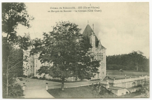 Château de Boiscornillé. - IZE (Ille-et-Vilaine) au Marquis de Kernier. - Le Château (Côté Ouest)