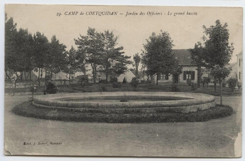 CAMP de Coëtquidan.- Jardin des Officiers - le grand bassin.