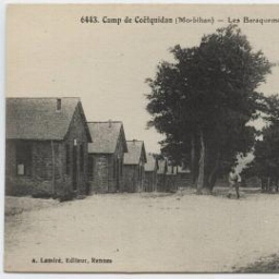 Camp de Coëtquidan (Morbihan) - Les Baraquements et l'Allée des Sapins.