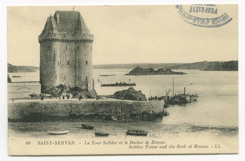 SAINT-SERVAN - La tour solidor et le rocher de Bizeux. Solidor tower and the rock of Bizeux.
