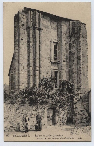 QUIMPERLE.- Ruines de Saint-Colomban converties en maison d'habitation.