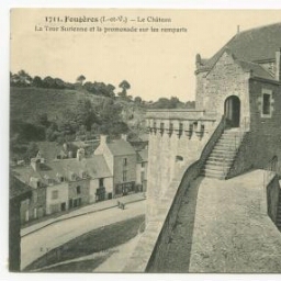 Fougères (I.-et-V.) - Le Château. La Tour Surienne et la promenade sur les remparts.