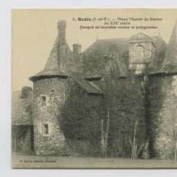 Bédée (I.-et-V.). Vieux manoir de Blavon du XVIe siècle flanqué de tourelles rondes et polygonales