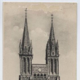 Saint-Pol-de-Léon.- La façade de l'église Saint-Paul-Aurélien.
