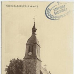 Andouillé-Neuville(I.-et-V.). L'église et le vieux cimetière.