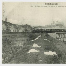 BINIC. - Pont sur l'Ic, ligne de St-Brieuc-Guingamp.