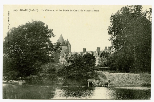 BLAIN (L.-Inf.). - Le Château, vu des Bords du Canal de Nantes à Brest