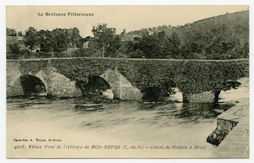 Vieux Pont de l'Abbaye de BON-REPOS (C.-du-N.) - Canal de Nantes à Brest