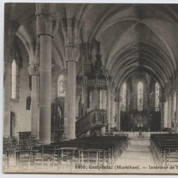 Campénéac (Morbihan).- Intérieur de l'Eglise.