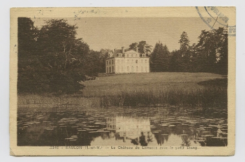 Baulon (I.-et-V.). Le château de la Musse avec le petit étang.
