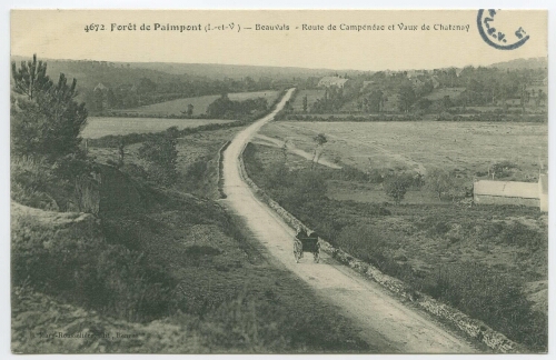 Forêt de Paimpont (I.-et-V.) - Beauvais - Route de Campénéac et Vaux de Chatenay.