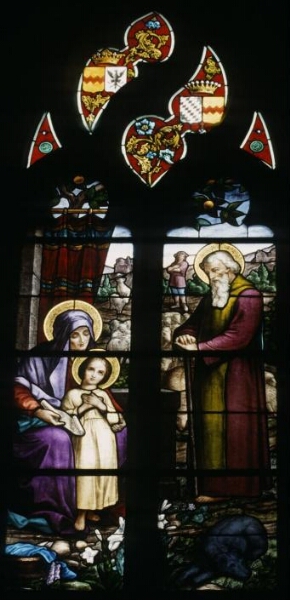 Verrière de sainte Anne, saint Joachim et la Vierge de l'église Saint-Martin