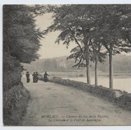 MORLAIX.- Chemin du bas de la Rivière, le Château et le Pont de Lannuguy