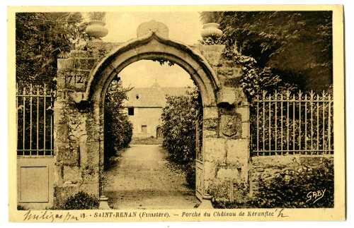 SAINT-RENAN (Finistère).- Porche du Château de Kéranflec