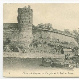 Château de Fougères. - Vue prise de la Route de Rennes.