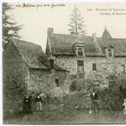 Environs de Locminé. LA CHAPELLE-NEUVE. Château de Kerbourvelec (XVḞ siècle)
