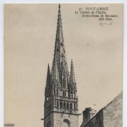 PONT-CROIX. Le Clocher de l'Eglise Notre-Dame de Roscudon