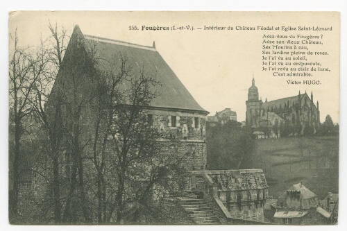 Fougères (I.-et-V.). - Intérieur du Château Féodal et Eglise Saint-Léonard.