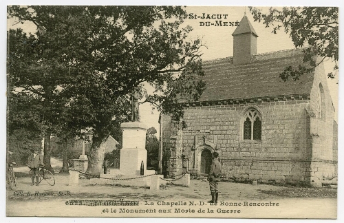 St-JACUT-DU-MENE. - La chapelle de N.-D. de bonne-Rencontre et le Monument aux Morts de la Guerre