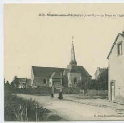 Miniac-sous-Bécherel (I.-&-V.) - La place de l'Eglise et de la Mairie