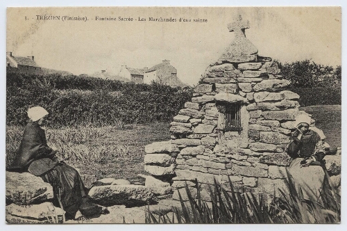 TREZIEN (Finistère).- Fontaine Sacrée - Les Marchandes d'eau sainte