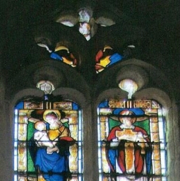 Verrière à quatre figures de l'église Saint-Uniac