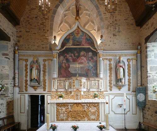 Retable de l'autel principal de l'église Saint-Mélaine