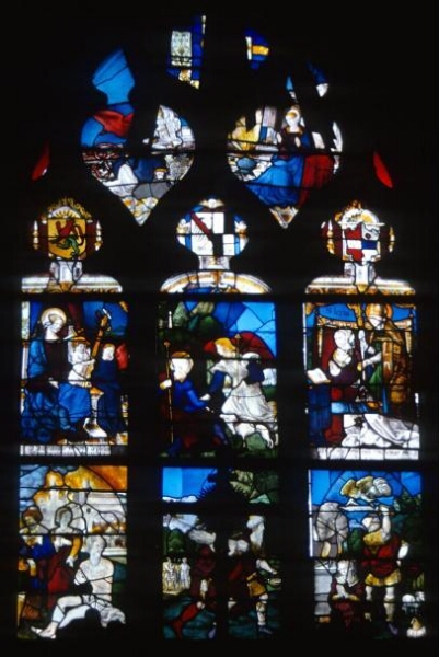 Ancienne grande vitre du Rosaire de l'église Saint-Lézin