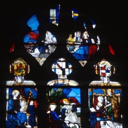Ancienne grande vitre du Rosaire de l'église Saint-Lézin