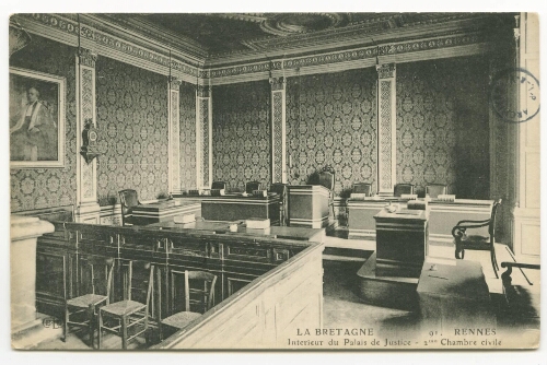 LA BRETAGNE - RENNES. Intérieur du Palais de Justice - eme Chambre civile.